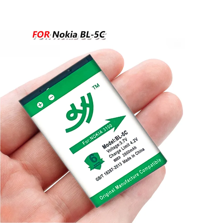 BL5C BL-5C BL 5C 3.7V Lithium Polymer Phone Battery For Nokia 1100 1110 1200 1208 1280 1600 2600 2700 3100 3110 5130 6230