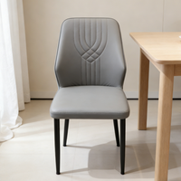 Chaise de salle à manger avec dossier rembourré, assise douce et confortable, mobilier minimaliste de luxe, idéale pour les restaurants