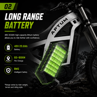 Moto électrique tout-terrain 2000W à moteur central, 48V 20AH, vitesse maximale 45km/h, pour adultes, modèle d'aventure, en stock local aux États-Unis