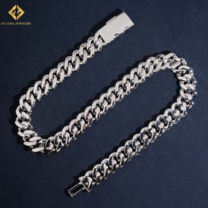 Collar de Cadena Cubana de Moissanita VVS de Plata 925 con Baño de Rodio para Hombre, Joyería Hiphop Premium al por Mayor - Product Image 2