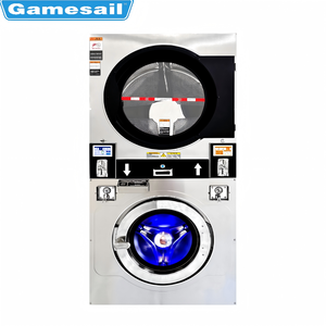 Laveuse-essoreuse et sécheuse commerciales superposées pour blanchisserie industrielle, capacité de lavage 17 kg et 27 kg - Product Image 3