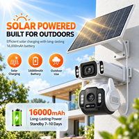 Caméra de sécurité solaire Wistino 4G LTE à double objectif, extérieure, 10MP, vision nocturne couleur, IP66, étanche, alimentée par énergie solaire, caméra AOV