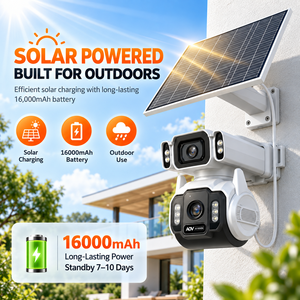 กล้องวงจรปิดพลังงานแสงอาทิตย์ Wistino 4G LTE แบบเลนส์คู่ ความละเอียด 10MP ภาพสีกลางคืน ระบบกันน้ำ IP66 ใช้พลังงานจากแบตเตอรี่พลังงานแสงอาทิตย์ กล้อง AOV - Product Image 3