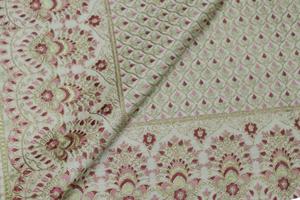 Soft Woven Poly Raw <b>Silk</b> <b>Fabric</b> Breathable Lightweight Abstract Flower Geometric Textile for Apparel Sewing and Home Textile - Product Image 3