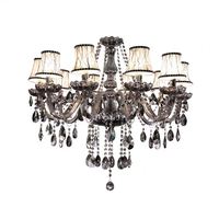 Lámpara de Araña Moderna Retro Gris LED Decorativa de Cristal para Sala de Estar, 6/8/10 Luces, Directo de Fábrica, Fácil de Colgar