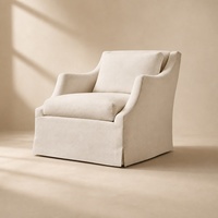 Fauteuil d'appoint moderne en tissu durable, rembourré en mousse, avec housse, pour salon, chambre, villa, hôtel