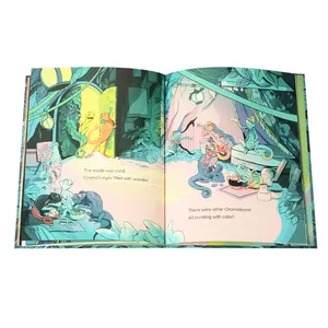Venta al por mayor personalizado niños escuela Tapa dura imagen de cómic inglés libros de cuentos personalizados niños impresión de libros de tapa dura