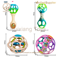 Hochet pour bébé en plastique souple ensembles mignon en forme d'animal jouets éducatifs précoces cloches gonflables musicales saisissant des caractéristiques tremblantes jouer
