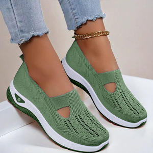 Chaussures de marche plates sportives et confortables à faible MOQ, antidérapantes, respirantes, en maille, pour un port toute la journée, printemps-automne, pour femmes, style <span class=keywords><strong>Sketchers</strong></span> - Product Image 4