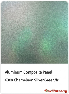 ผนังภายนอกอาคารสำนักงาน แผ่น ACM สีเงินเขียวแบบเปลี่ยนสีได้ แผ่นอลูมิเนียมคอมโพสิต - Product Image 4