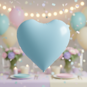 Ballon Cœur Bleu 45 cm en Mylar Jetable pour Fête, Décorations de Fête pour Bébé - Product Image 2