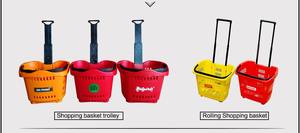 BEISCO chariot à panier de supermarché de légumes empilable en plastique avec roues - Product Image 3