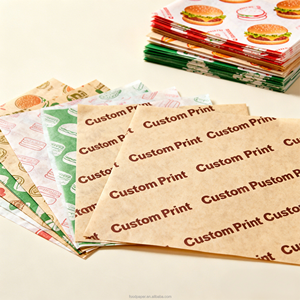 Custom Printed Disposable Virgin Food Grade PE Coated <b>Paper</b> Sheets Waterproof Greaseproof <b>Burger</b> <b>Wrap</b> Sandwich - Product Image 1