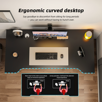 Escritorio de Esquina para PC, Mesa Competitiva para Cibercafé, Consola Moderna de Madera para Juegos
