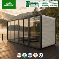 WELLUCKY Apple Cabin : Solution clé en main pour habitation et bureau, avec équipements intégrés, revêtement de sol SPC étanche et éclairage LED.