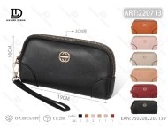 Women's Double Handle Clutch Bag Leather Logo Elegant All Seasons Wristlet Closure - Product Image 1