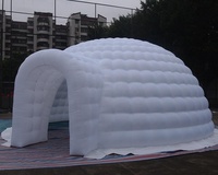 6m/ 26ft harga pabrik balon putih Igloo tenda kubah dengan lampu LED 2 pintu luar ruangan Kemah pesta rumah Marquee Eskimo House