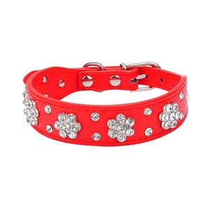 Rejillas de alta calidad Pu Rhinestone ciruela Suministros para mascotas <span class=keywords><strong>Collar</strong></span> para mascotas Mini <span class=keywords><strong>Collar</strong></span> para mascotas - Product Image 1