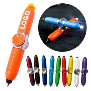 ปากกาฟิดเจ็ต LED มัลติฟังก์ชั่นแบบกำหนดเอง ของขวัญส่งเสริมการขายสำหรับธุรกิจและโรงเรียน ปากกาสไตลัสแบบสัมผัสพลาสติก ปากกาลูกลื่นแบบหมุนได้ - Product Image 1
