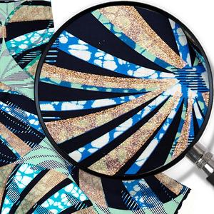 Tissu imprimé Hollan Wax, tissu imprimé bleu, 100% coton, tissu pagne africain, Ankara, tissu wax doré à paillettes, tissu kente - Product Image 3