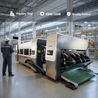 Nouvelle machine rotative intelligente entièrement automatique à commande PLC haute vitesse pour l'impression, le rainurage et la découpe de cartons ondulés