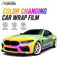 Vinilo Holográfico Cromado Rosa para Envoltura de Autos, Película PET HD con Cambio de Color, Libre de Burbujas y con Liberación de Aire