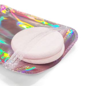 Beauty-lápices labiales de maquillaje, almacenamiento de alimentos, papel de aluminio holográfico, regalo, logotipo personalizado, bolsas impresas, bolsa Ziplock pequeña transparente - Product Image 3