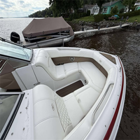 Tapis de pont en mousse EVA imitation teck pour plateforme de bain et cockpit de bateau Cobalt 222 2008, style SeaDek MarineMat Gatorstep, auto-adhésif