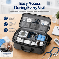 Sac médical portable en nylon grande capacité avec fermeture éclair, organisateur d'articles de soins pour infirmières, idéal pour les soins à domicile, les cliniques et les hôpitaux