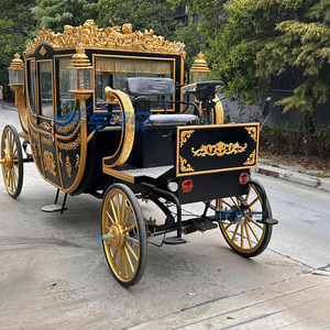 Calèche royale de luxe pour mariage avec 4 roues en acier et pneus en caoutchouc massif, 4-6 places pour attractions touristiques, chariots tirés par des chevaux - Product Image 3