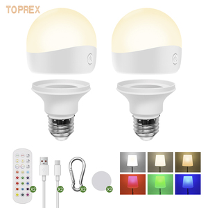 Cadeau de Pâques : <span class=keywords><strong>Ampoule</strong></span> rechargeable E26 avec télécommande et couleurs RGB, lumière LED intelligente à intensité variable en continu pour la décoration de la chasse aux œufs de Pâques - Product Image 2