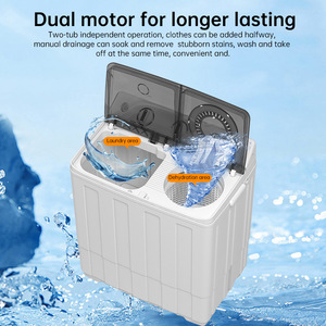 Lavadora Semiautomática Doble para el Hogar, 6.8 kg de Gran Capacidad con Centrifugadora, Modelo XPB40-518, Diseño Semiautomático, Fácil de Usar - Product Image 4