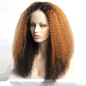 <span class=keywords><strong>Peluca</strong></span> de Cabello Humano Brasileño Virgen 100% al por Mayor, Estilo Beyoncé, Color Bicolor, Rizo Rizado, Sin Pegamento, Encaje Completo, Ombre - Product Image 1