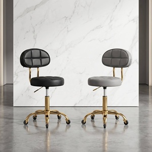 Tabouret <span class=keywords><strong>de</strong></span> <span class=keywords><strong>Salon</strong></span> Pivotant à Hauteur Réglable, Base Chromée <span class=keywords><strong>de</strong></span> Luxe, Chaise <span class=keywords><strong>de</strong></span> Bar à Roulettes avec Dossier pour <span class=keywords><strong>Salon</strong></span> – Vente en Gros Usine - Product Image 5