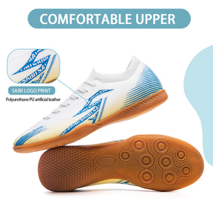 Chaussures de <span class=keywords><strong>futsal</strong></span> pour hommes, femmes et enfants - Semelle intermédiaire/extérieure en caoutchouc, tige en PVC, doublure en mesh, utilisation automne/hiver/été, antidérapantes, entraînement - Product Image 4