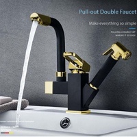 Robinet de cuisine extractible en laiton, eau chaude et froide, pour lavabo, évier de buanderie, cuisine domestique