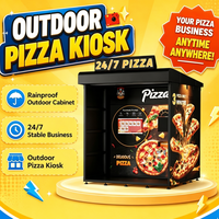 Distributeur automatique de pizzas commercial entièrement automatique avec écran tactile, service en libre-service 24h/24 et 7j/7, machine à pizzas surgelées intelligente avec four -18°C ° C Storage