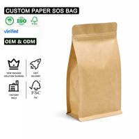 Sachets en papier kraft jetables en gros, type Doypack, avec fermeture éclair, fond plat, thermoscellables, pour snacks, avec fenêtre