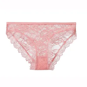 Women's Solid Color Lace Transparent Invisible Panties Ultra-thin