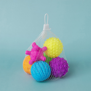 Venta al por mayor personalizado bebé mano agarrar pelota juguete niños 6P plástico suave esmalte baño táctil masaje bola sensorial - Product Image 2