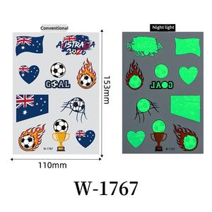 Autocollant de tatouage temporaire transfrontalier 2026 pour le visage, imperméable, drapeau national, football, club, soutien, États-Unis, Canada, Mexique - Product Image 6