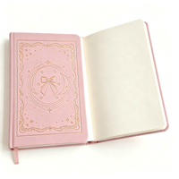 Carnet A5 à couverture rigide rose, motif personnalisé, carnet de notes relié, journal d'écriture, papeterie, cadeau pour femmes