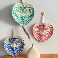 Ventilateur mural écologique vintage en bambou et rotin tressé, nouvelle arrivée, coloré, pour la décoration intérieure, idée cadeau pour mariage