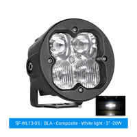 Feux antibrouillard LED 20W, carrés de 3,78 pouces, éclairage extérieur automobile, rétroéclairage ambre, blanc, IP67, 10-30V DC, camion, SUV, 4x4, tout-terrain