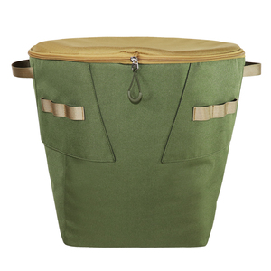 Foldable Insulated Cooler Bag 20L Oxford Fabric Zipper Closure Outdoor Use Green - Product Image 4