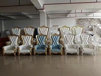 Chaises de luxe de mariage or blanc Royal chaises de canapé reine roi trône de fer pour hôtel de mariage