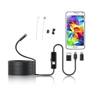 กล้องเอนโดสโคปอุตสาหกรรมขนาด 7 มม. ใช้งานร่วมกับโทรศัพท์แอนดรอยด์ สำหรับซ่อมแซมท่อเครื่องยนต์ยานยนต์ กล้องบอร์สโคปยานยนต์ - Product Image 1