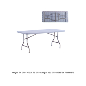 High-Density Polyethylene Folding Catering <b>Table</b> 152 × 75 × 74 h cm M1934 - Product Image 3