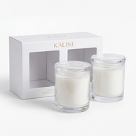Pot à bougie en verre de luxe de 12 oz à parois droites, fourni par l'usine, avec boîte pour la fabrication de bougies en gros, emballage de coffret cadeau, décoration intérieure