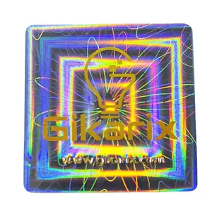 Custom Logo 3d Printing Hologram Laser Sticker Seal PET Gold Silver Foil Anti-fake Holographic Label